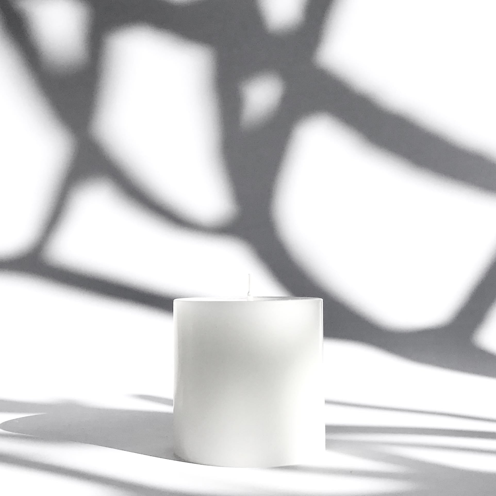 Pure white pillar candle