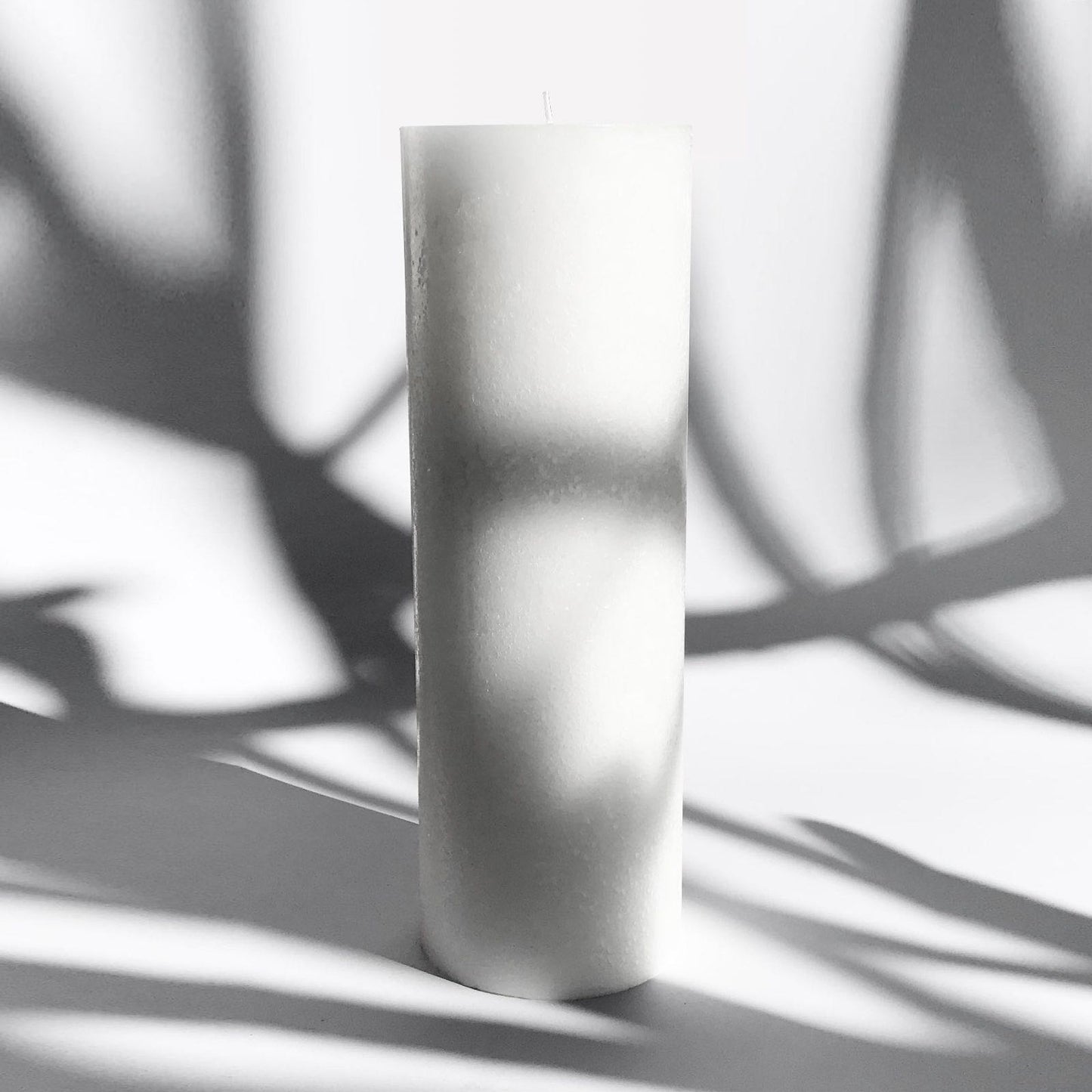 Large rustic candle in white