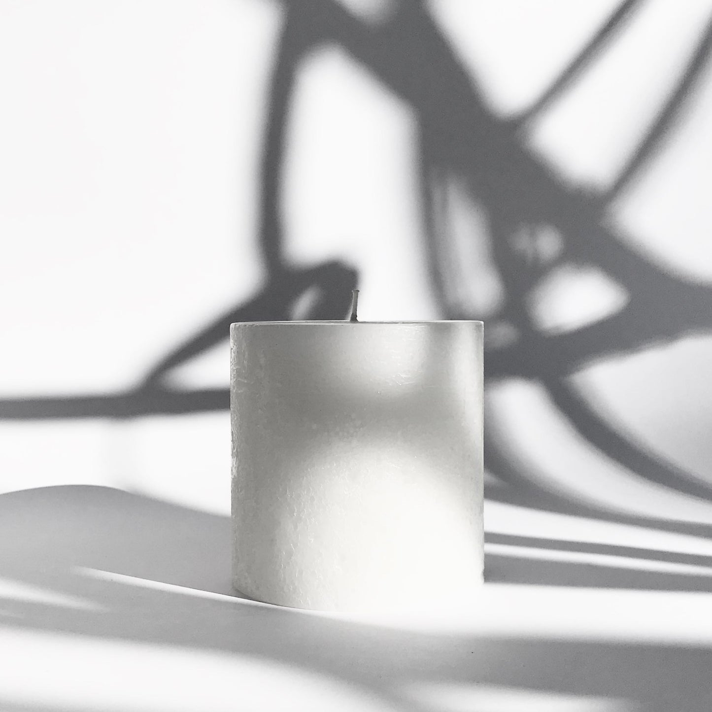 White textured pillar candle