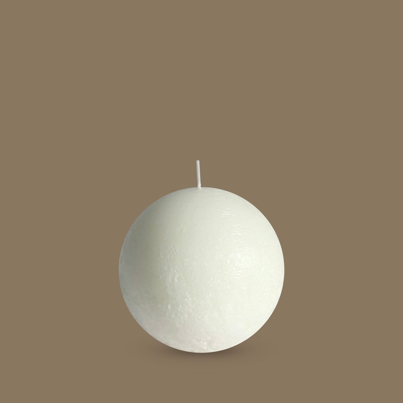 Rustic white ball candle
