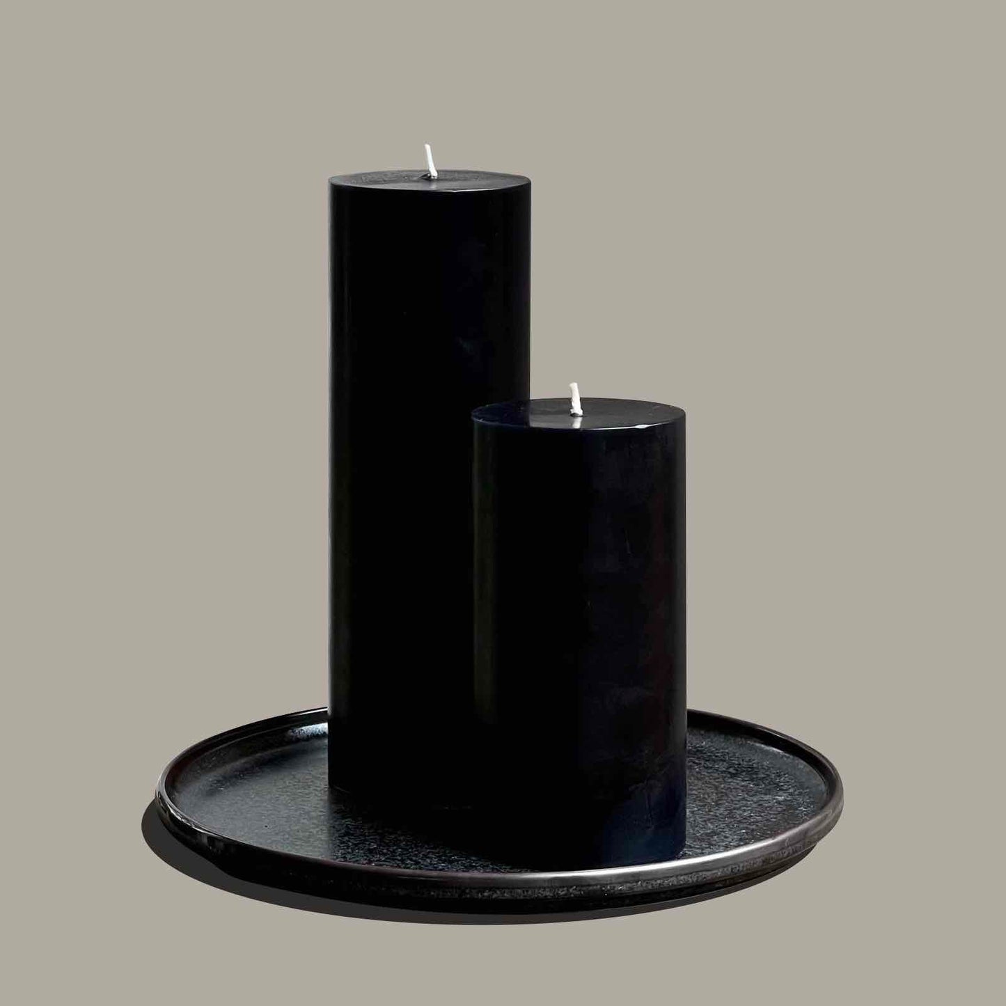 Black candle tray