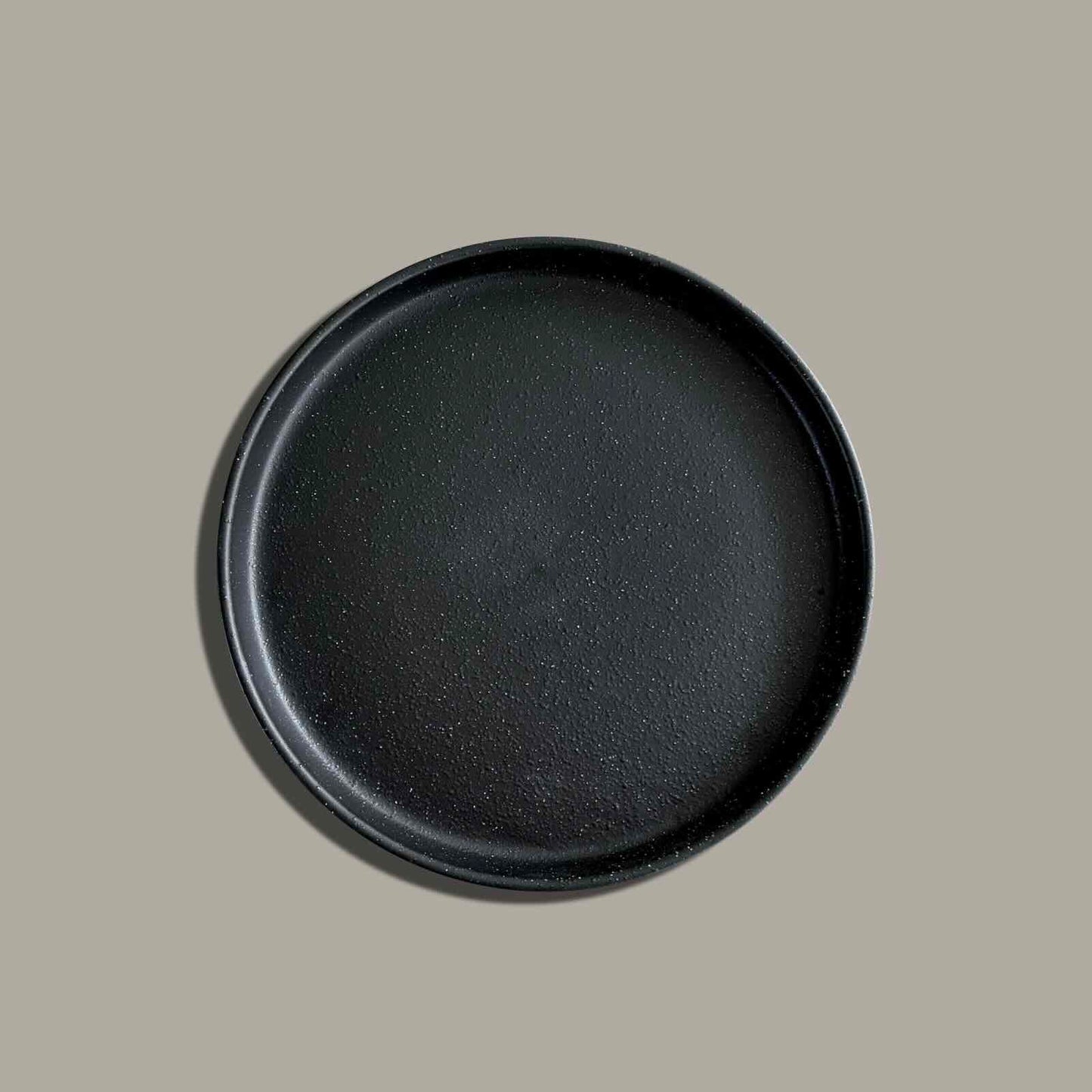Natural textured black ceramic tray