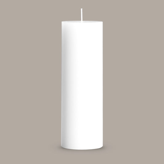 Large white pillar candle