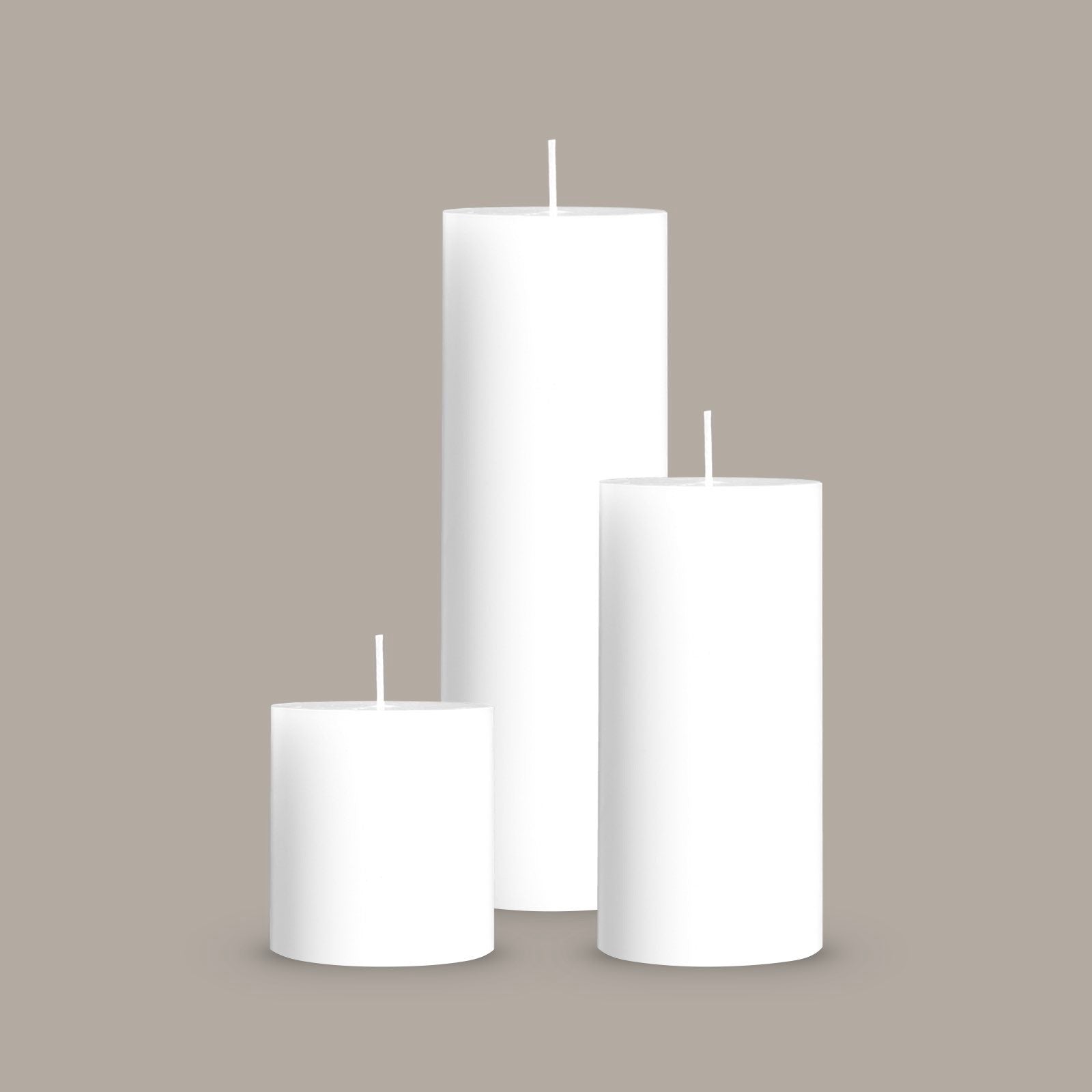 White pillar candles
