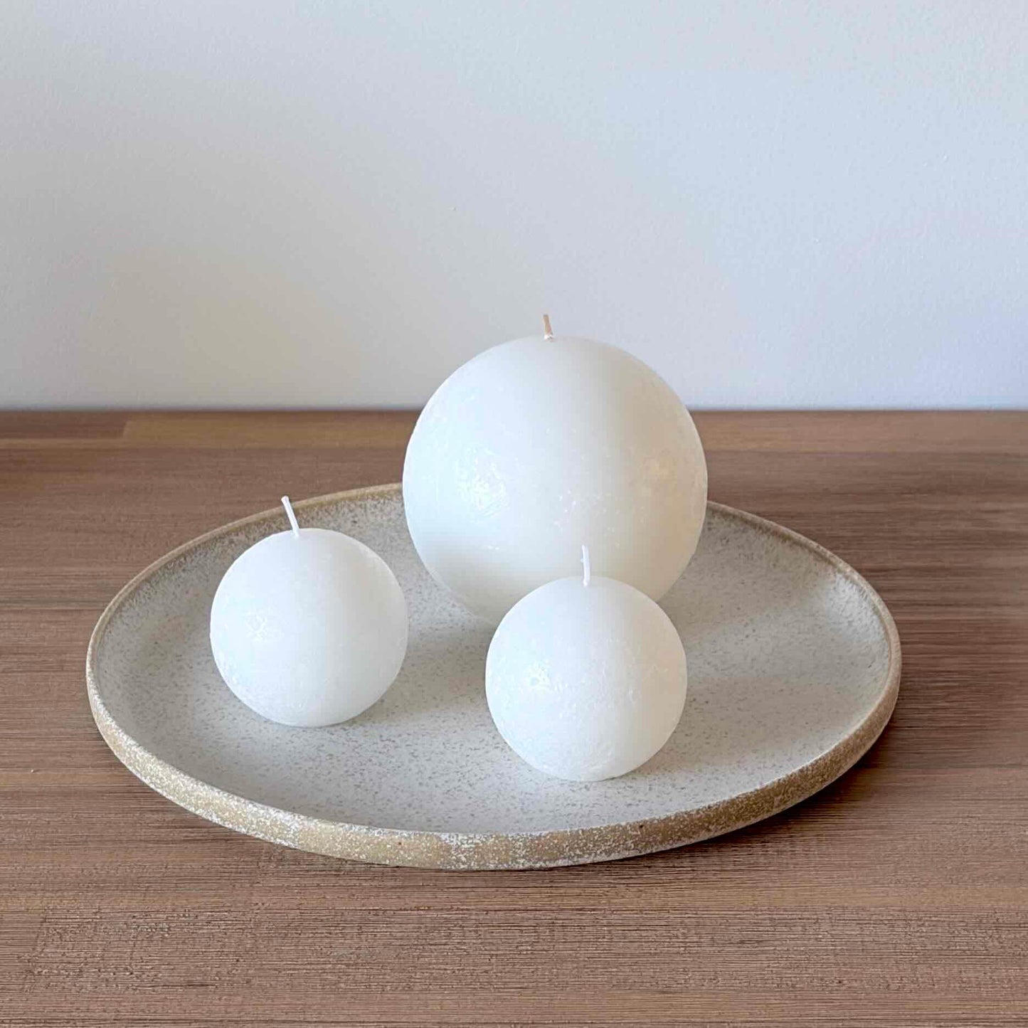 White sphere candles
