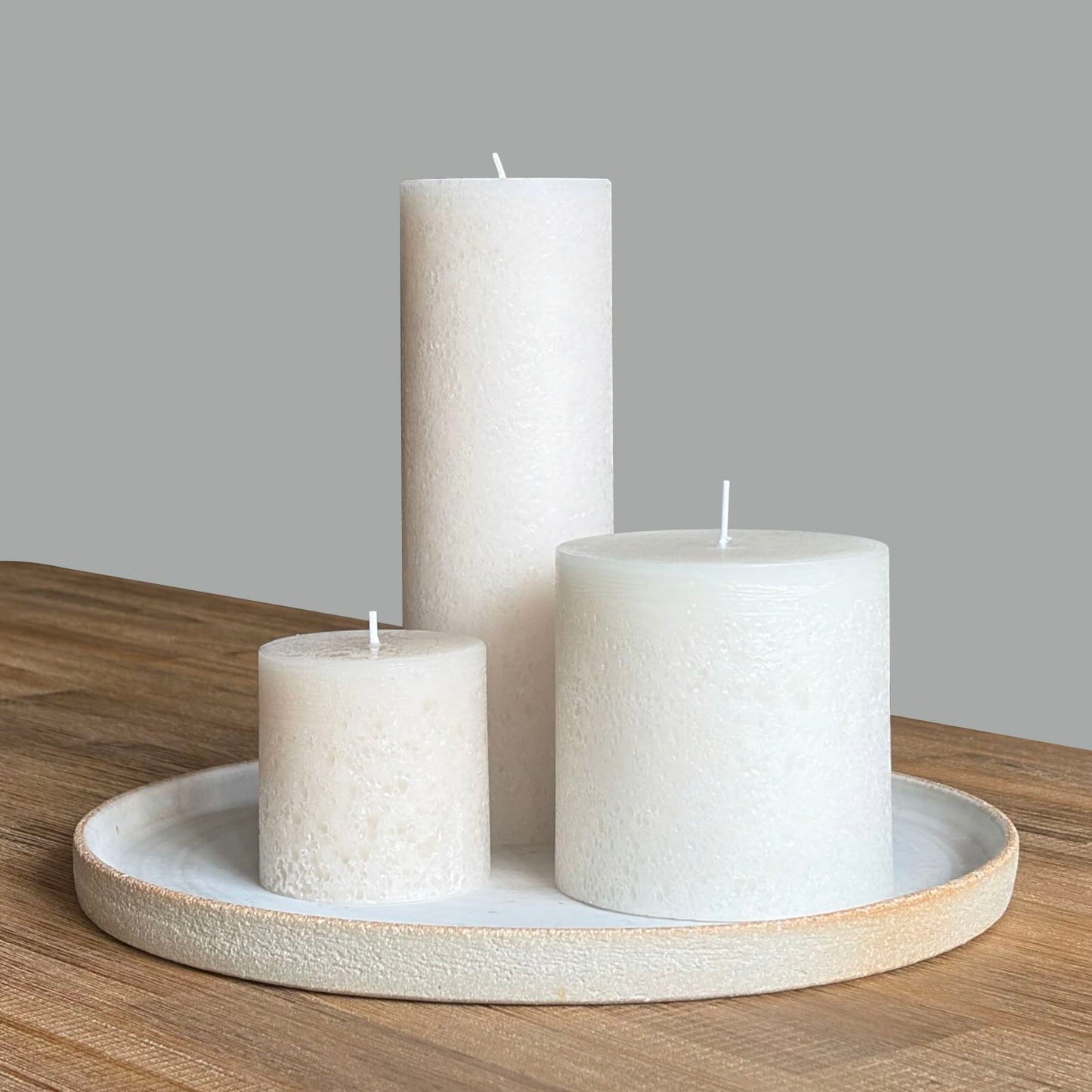 Textured Pillar Candle Gift Set - Sandstone
