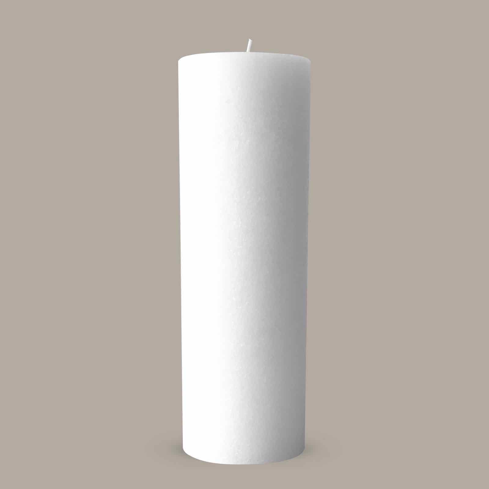 Extra large textured white pillar candle
