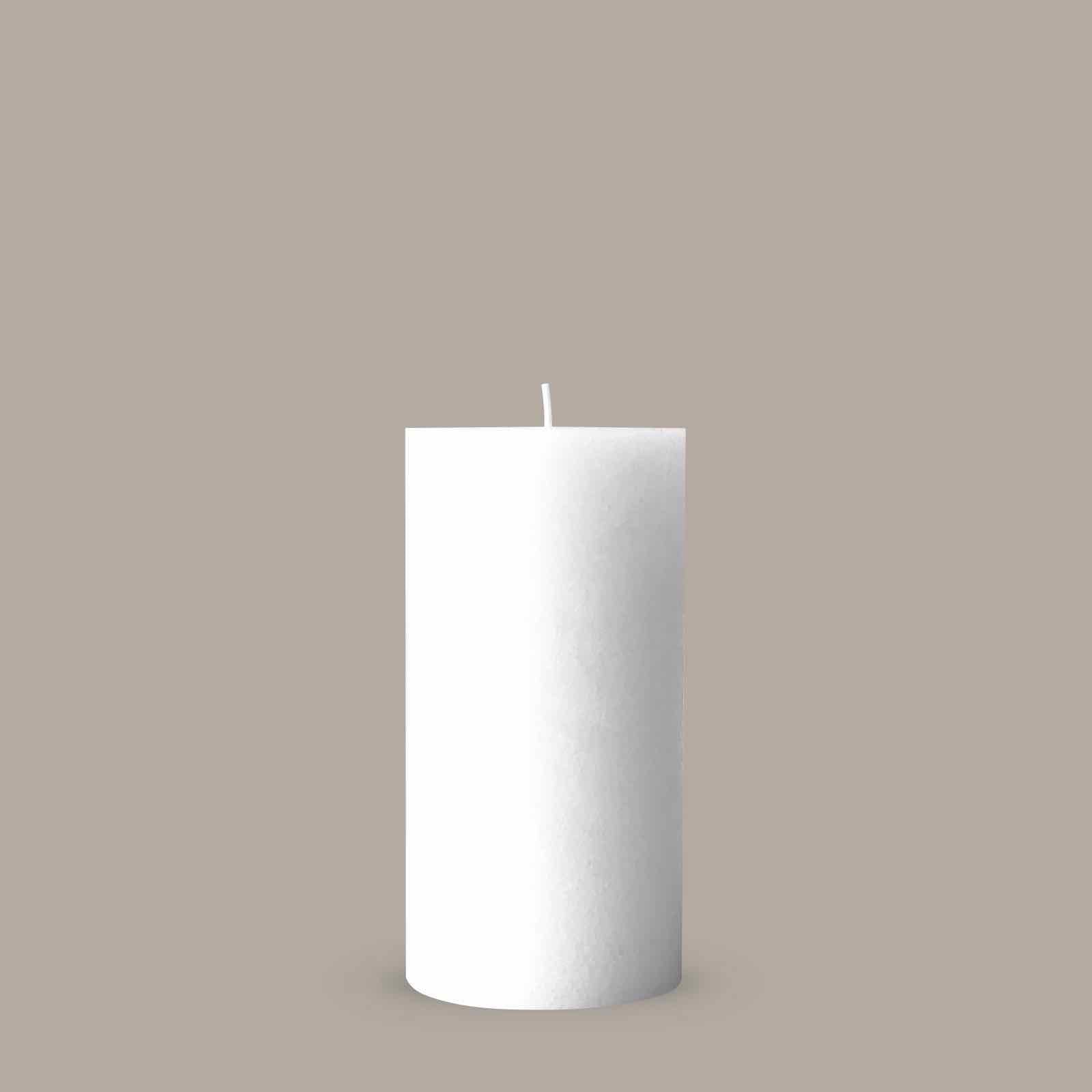 Large white rustic pillar candle