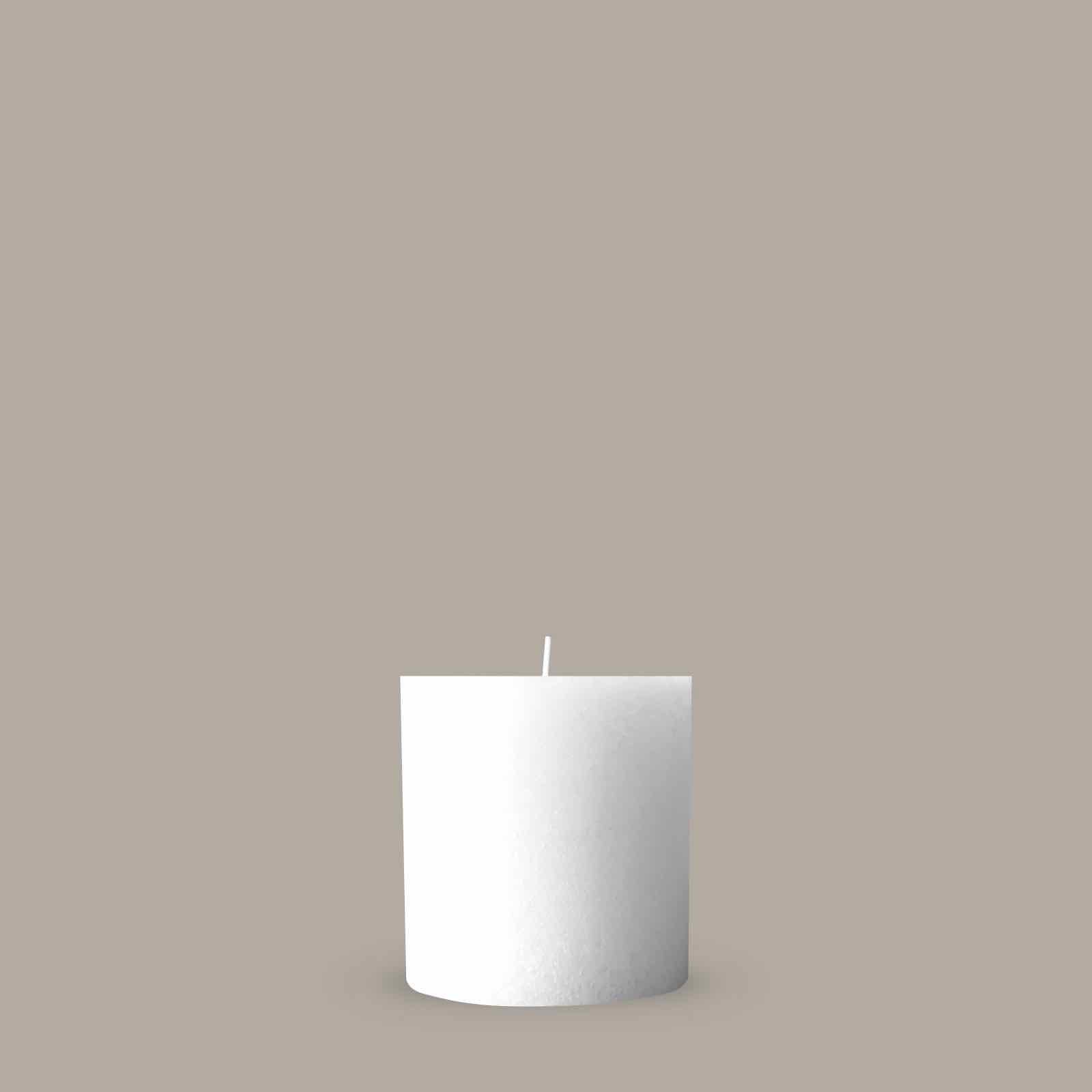 White rustic pillar candle