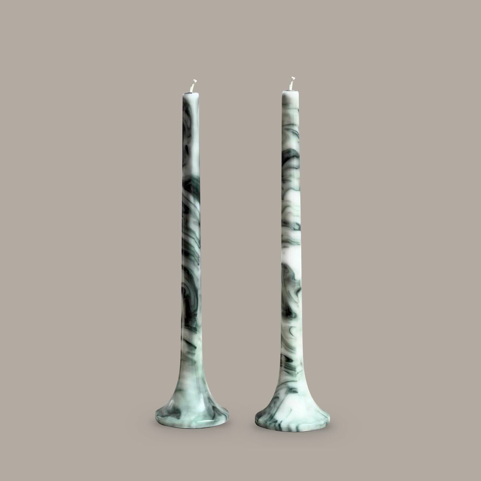 Marble taper candles