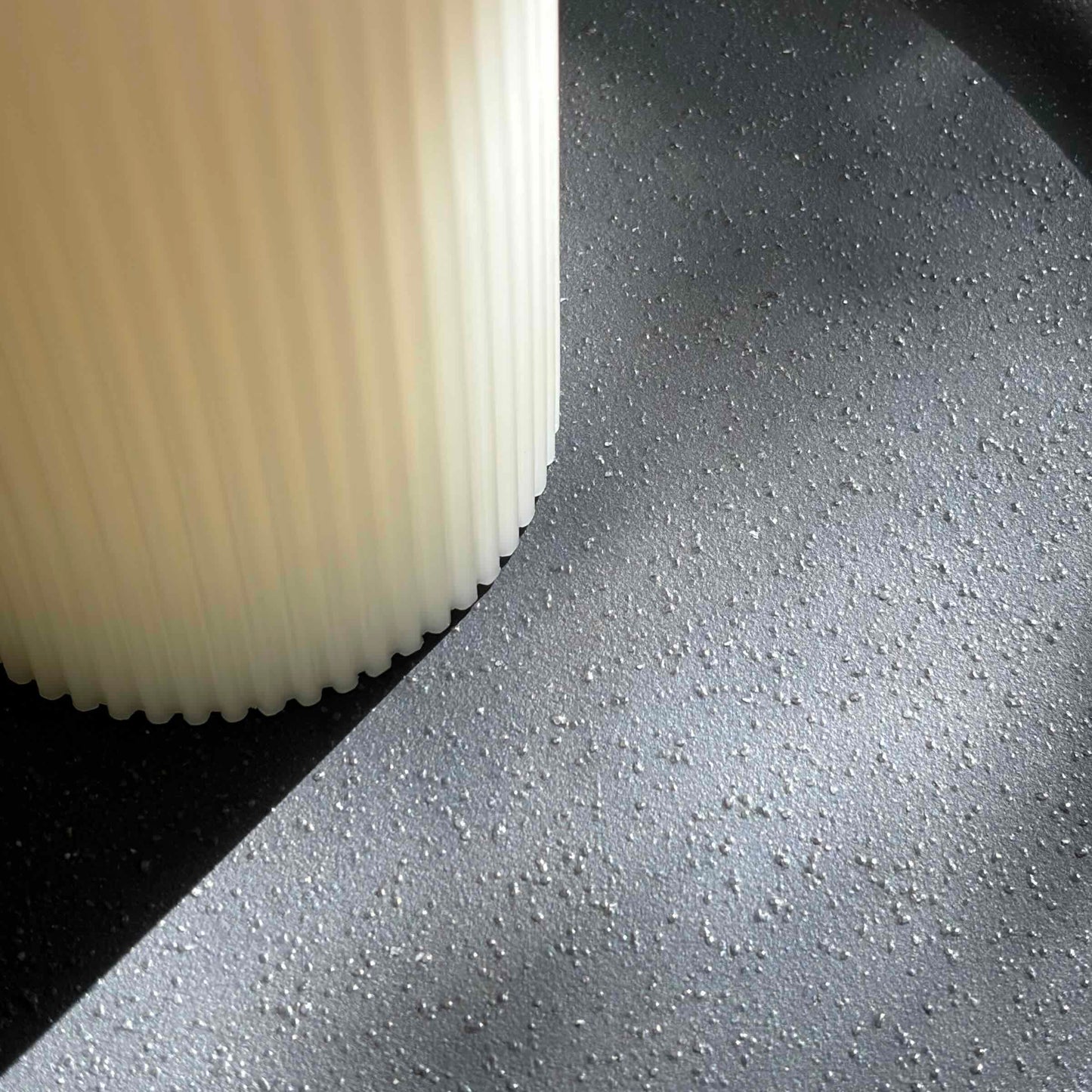 Grooved white column pillar candle