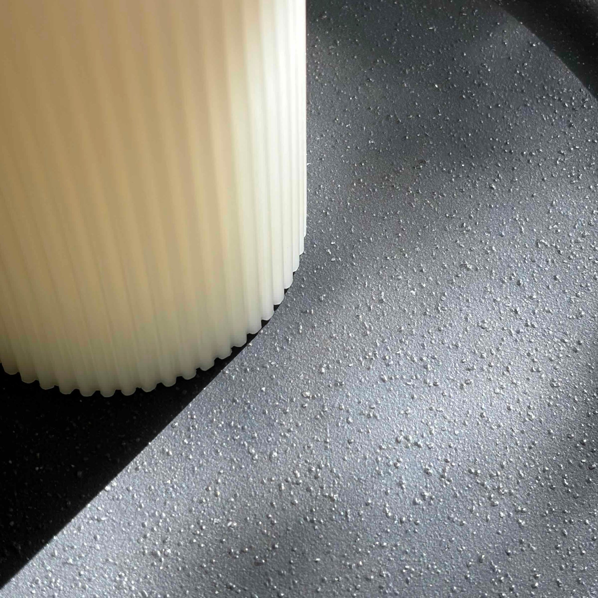 Grooved white column pillar candle