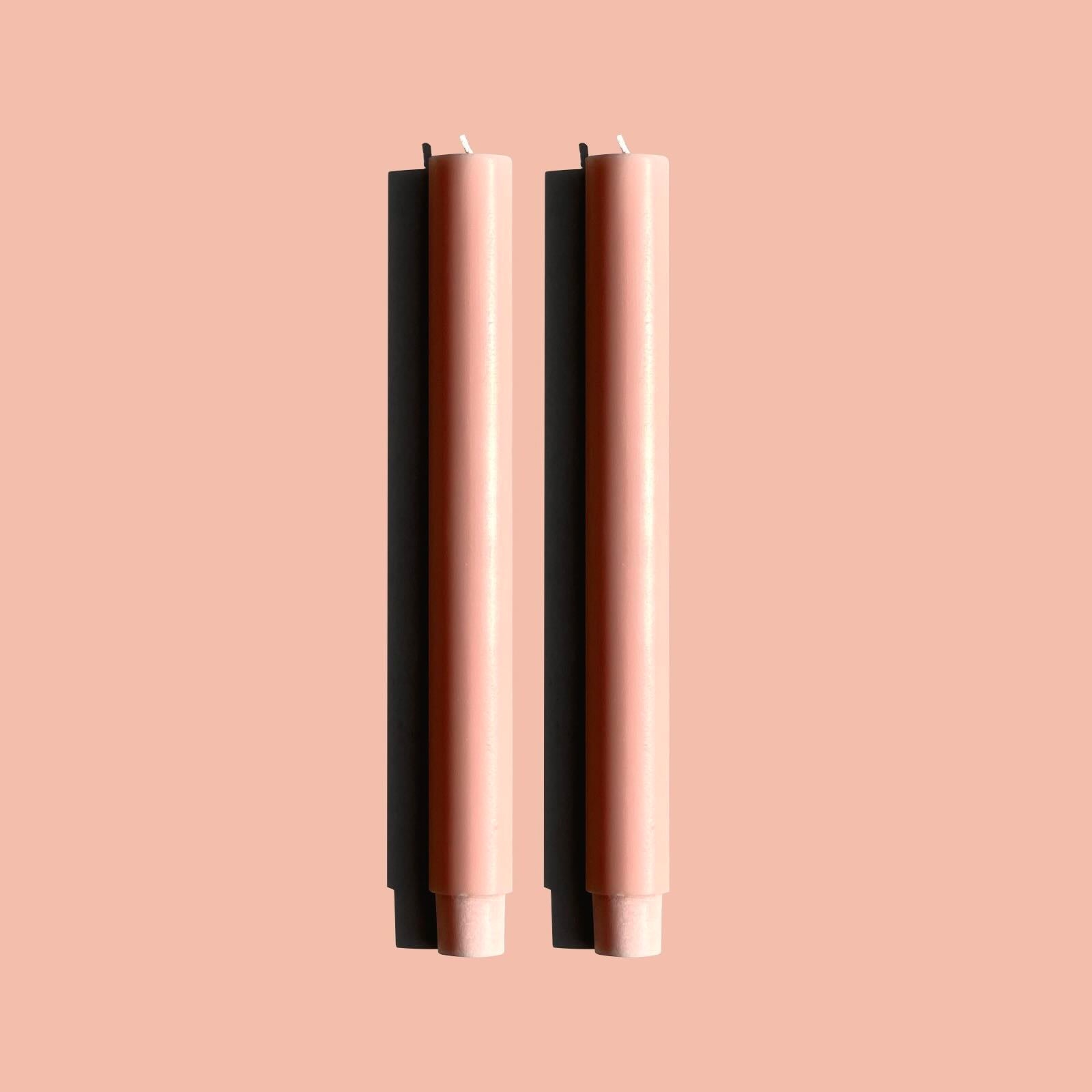 wide dinner candles blush pink