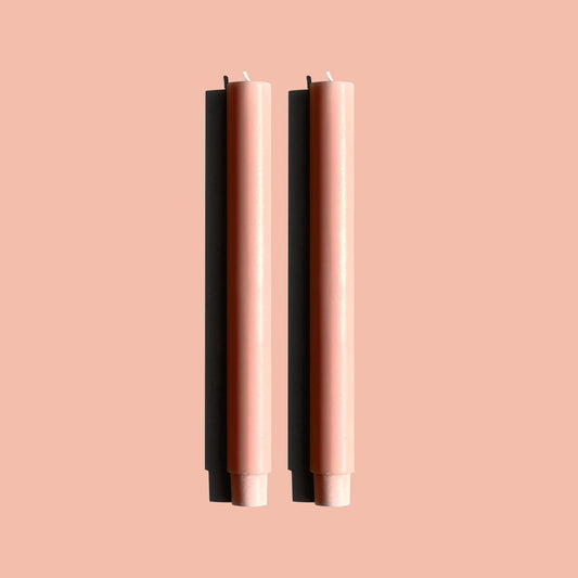 wide dinner candles blush pink