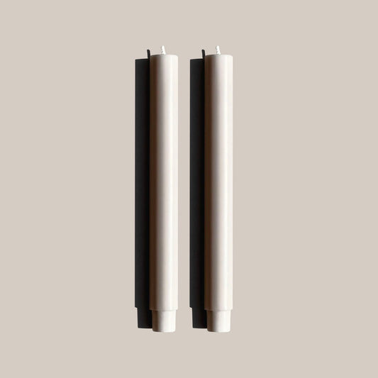 wide dinner candles stone grey