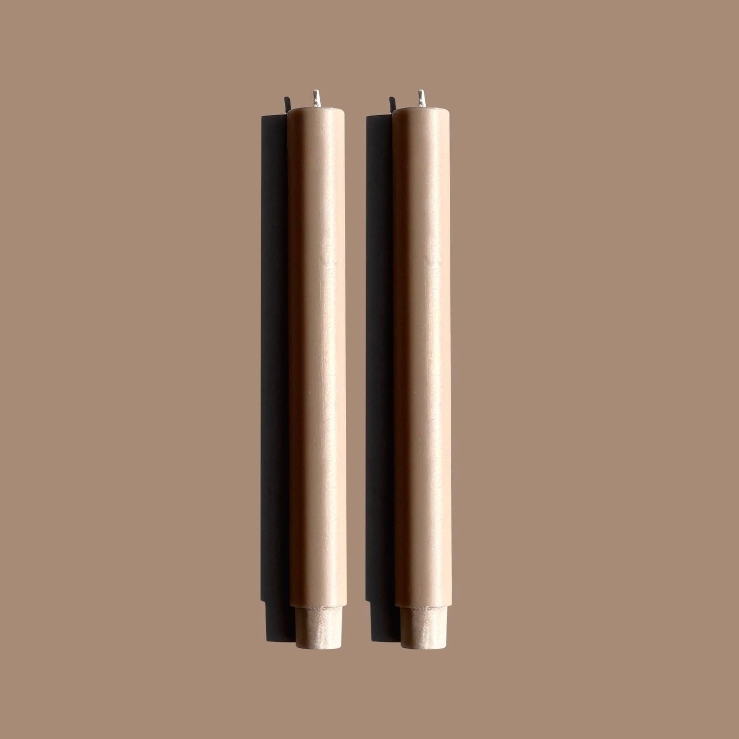 wide dinner candles taupe brown