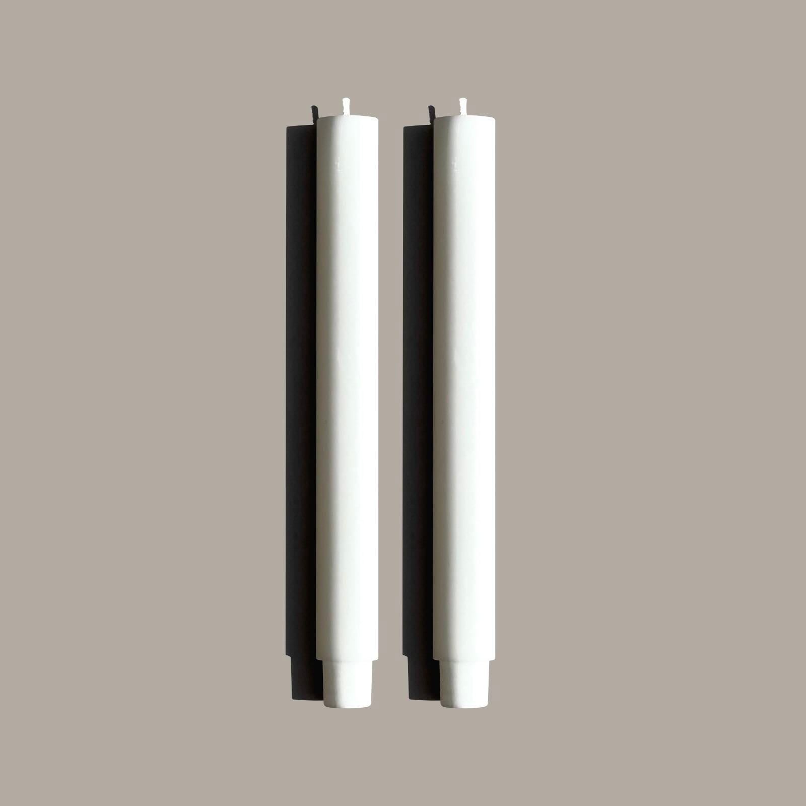 wide dinner candles white