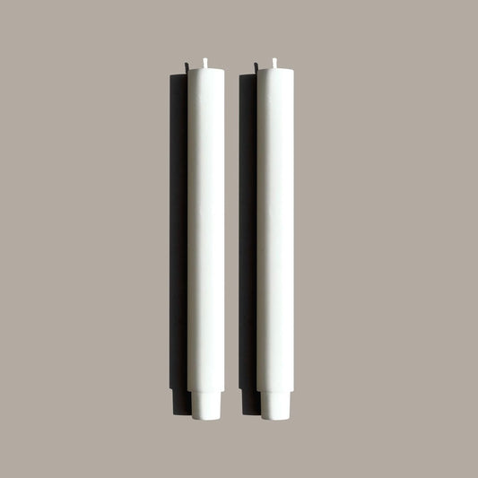 wide dinner candles white