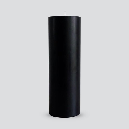 Large black pillar candle