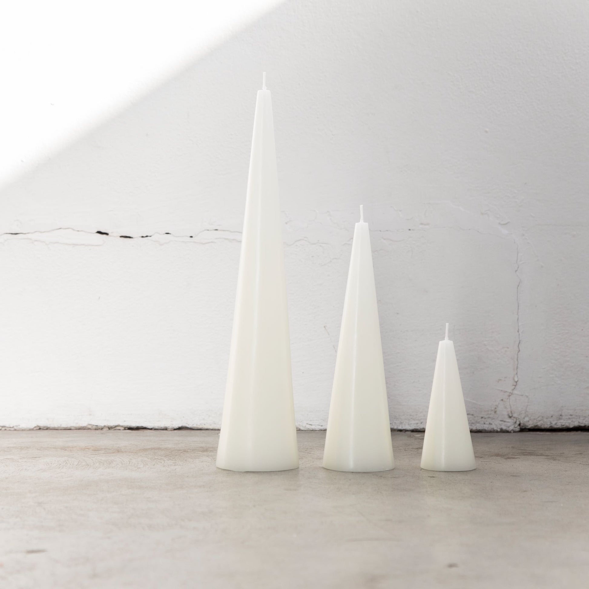 Large white cone candles