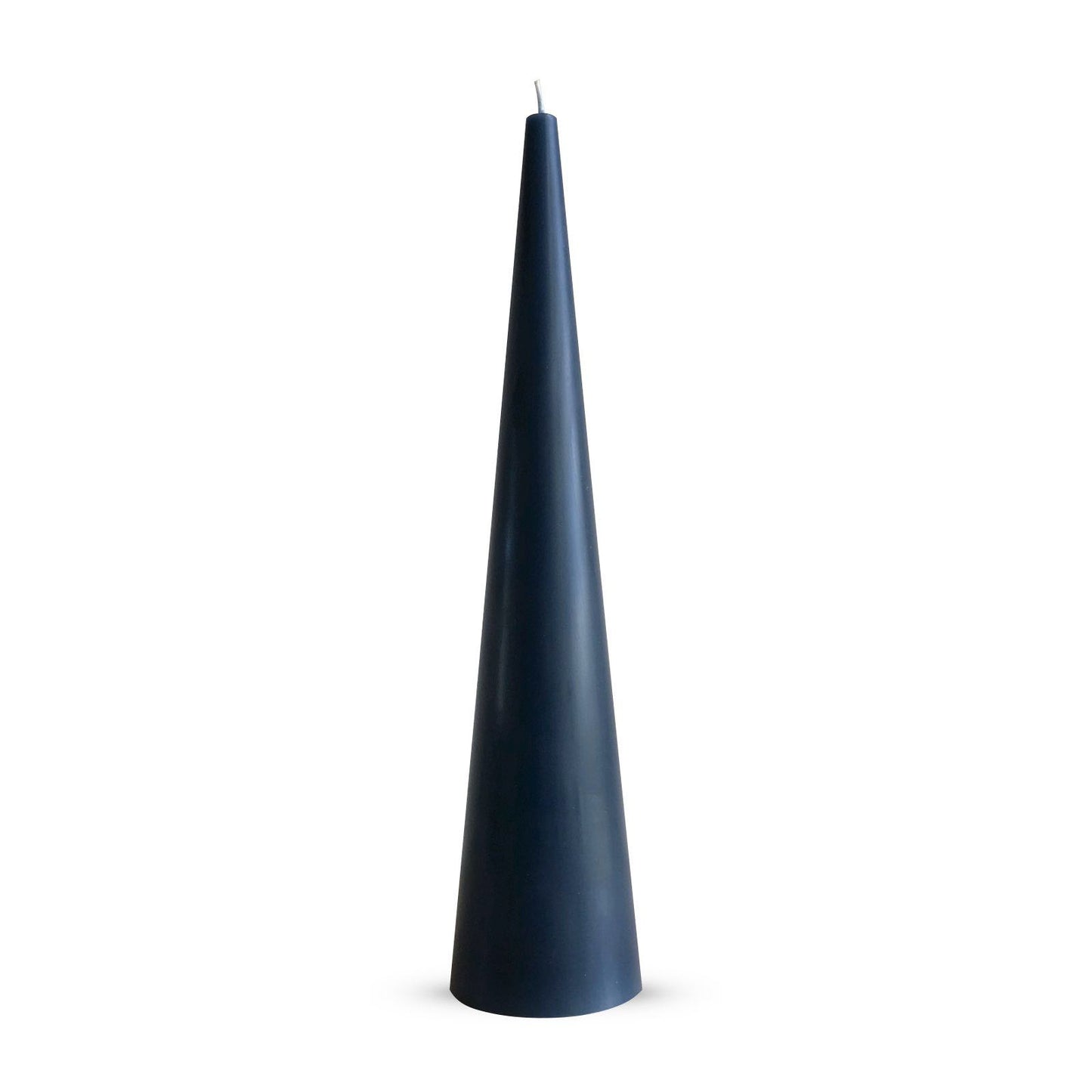 Large cone candle in solid grey