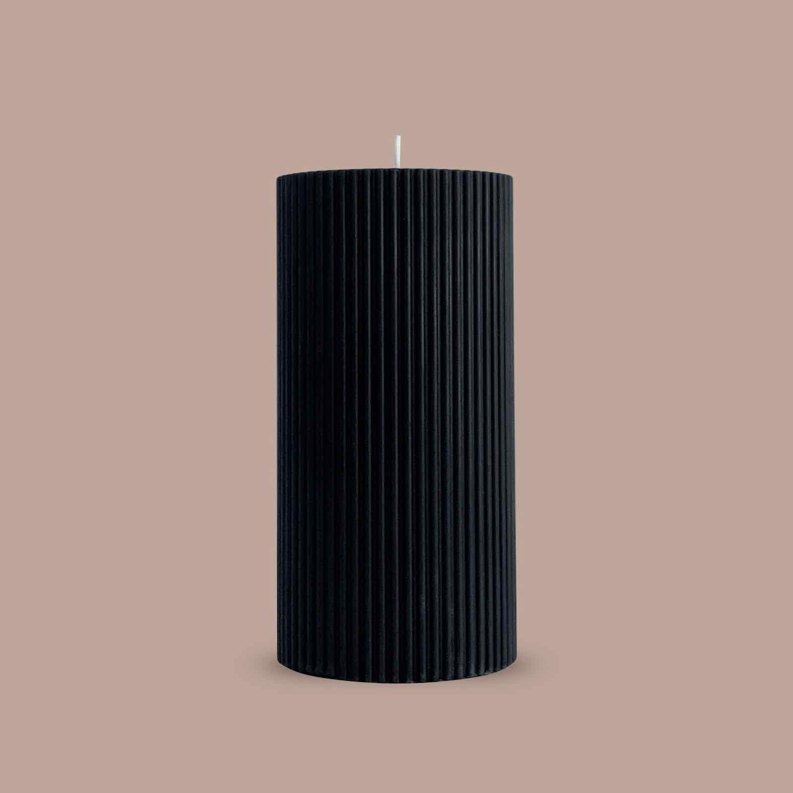 Large black column candle