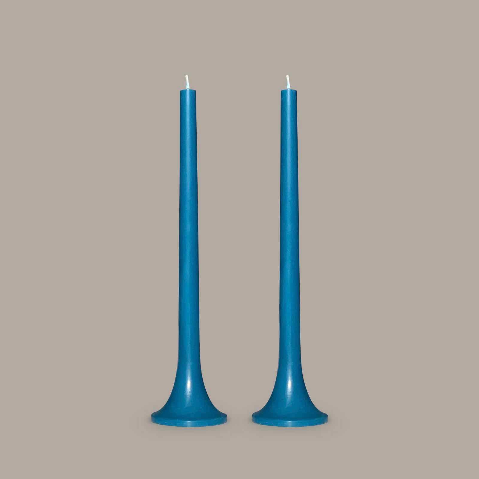 Aqua blue tapered candles