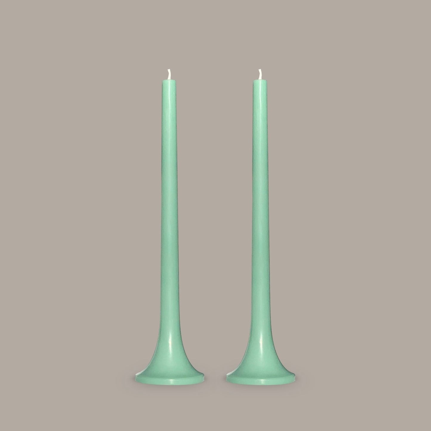 Pale green taper candles