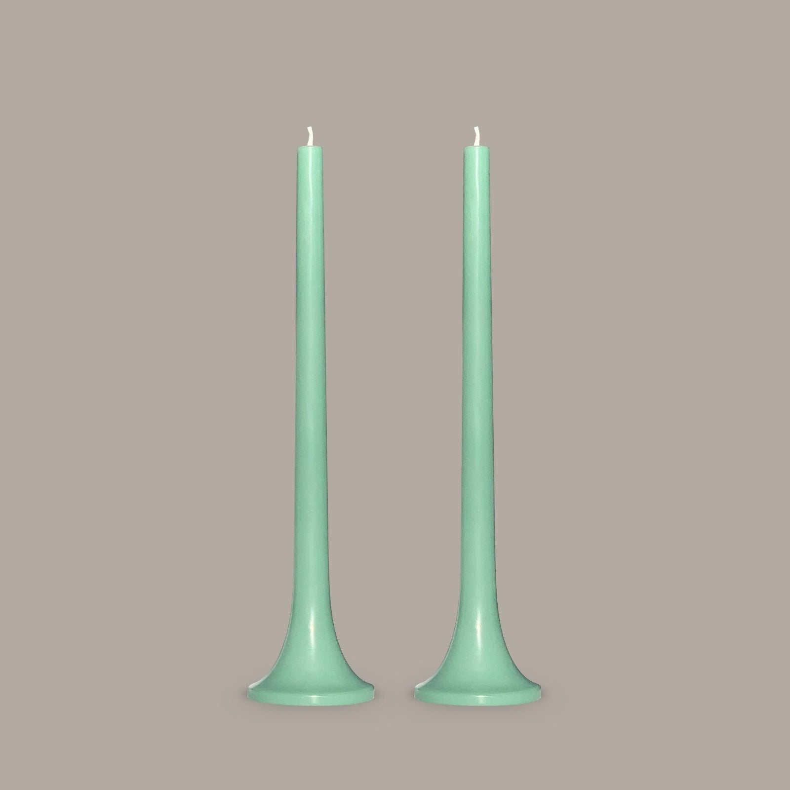 Pale green taper candles