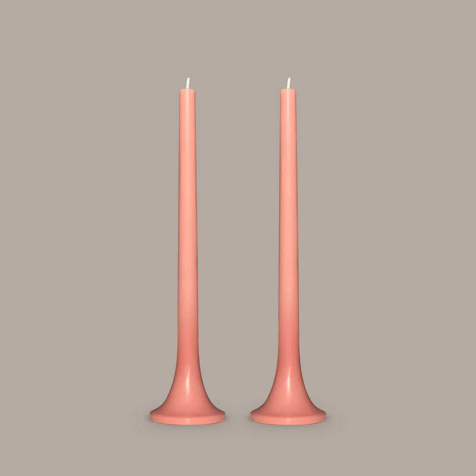 Peach pink taper candles