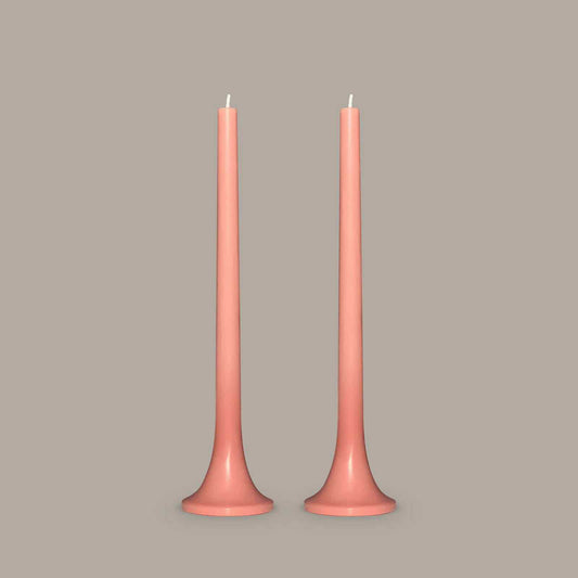 Peach pink taper candles