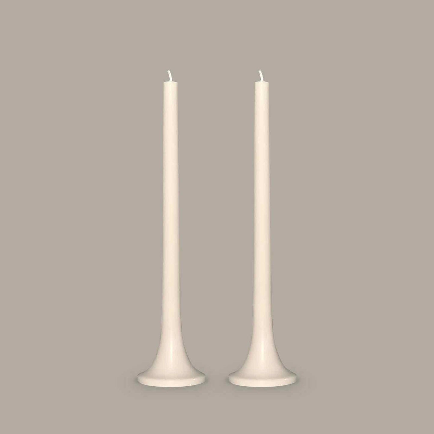 Taper candles in neutral stone