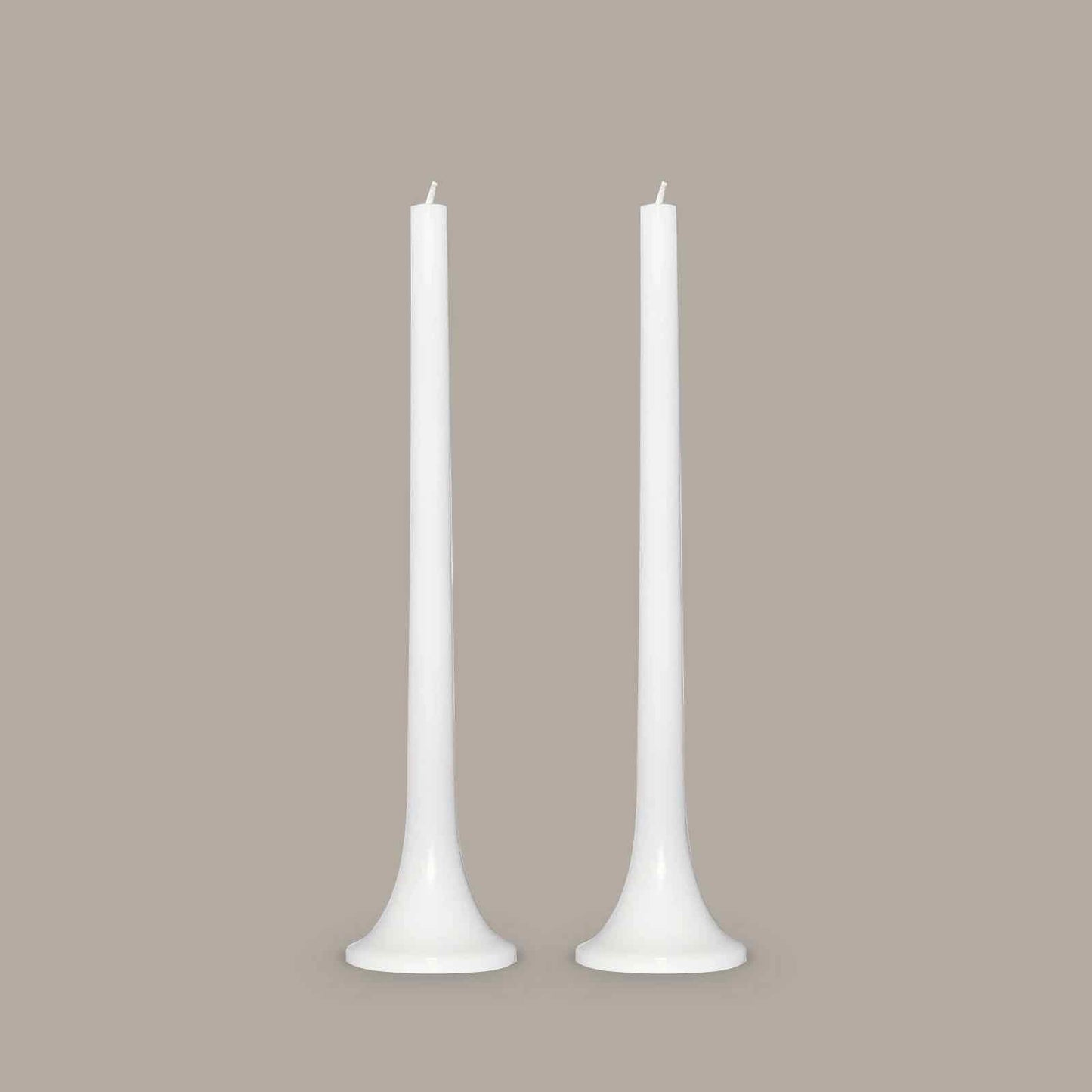 Modern white taper candles