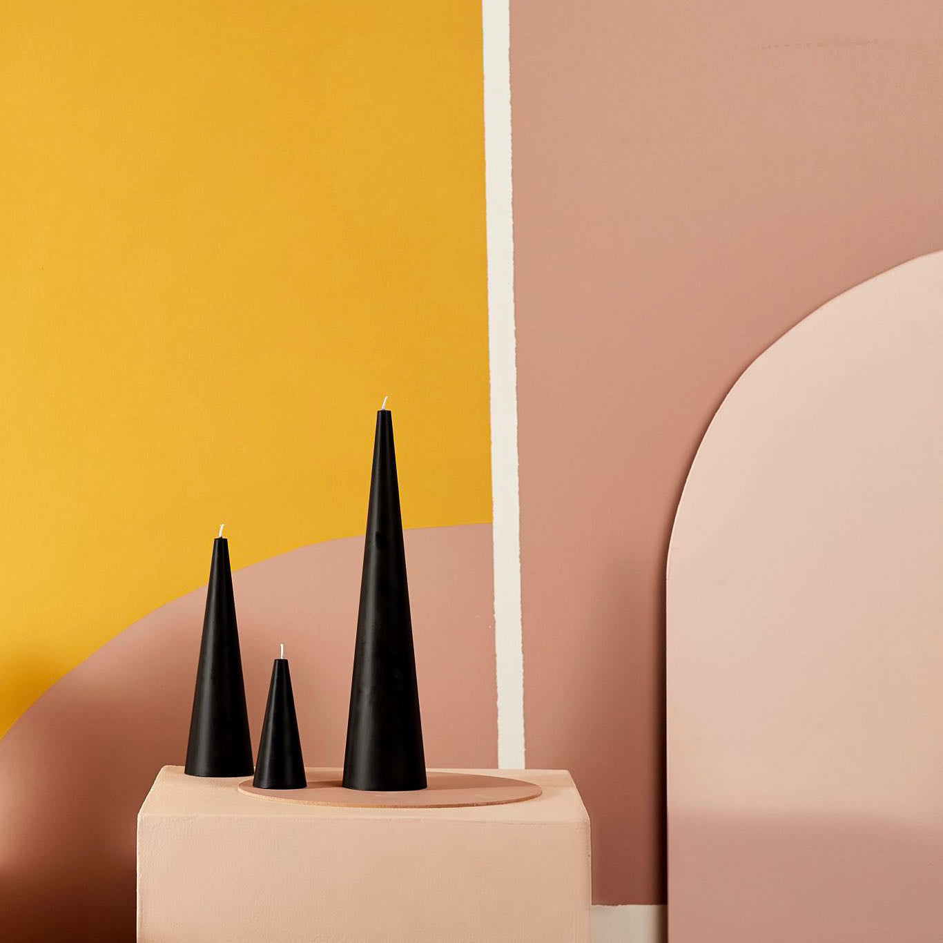Black cone candles