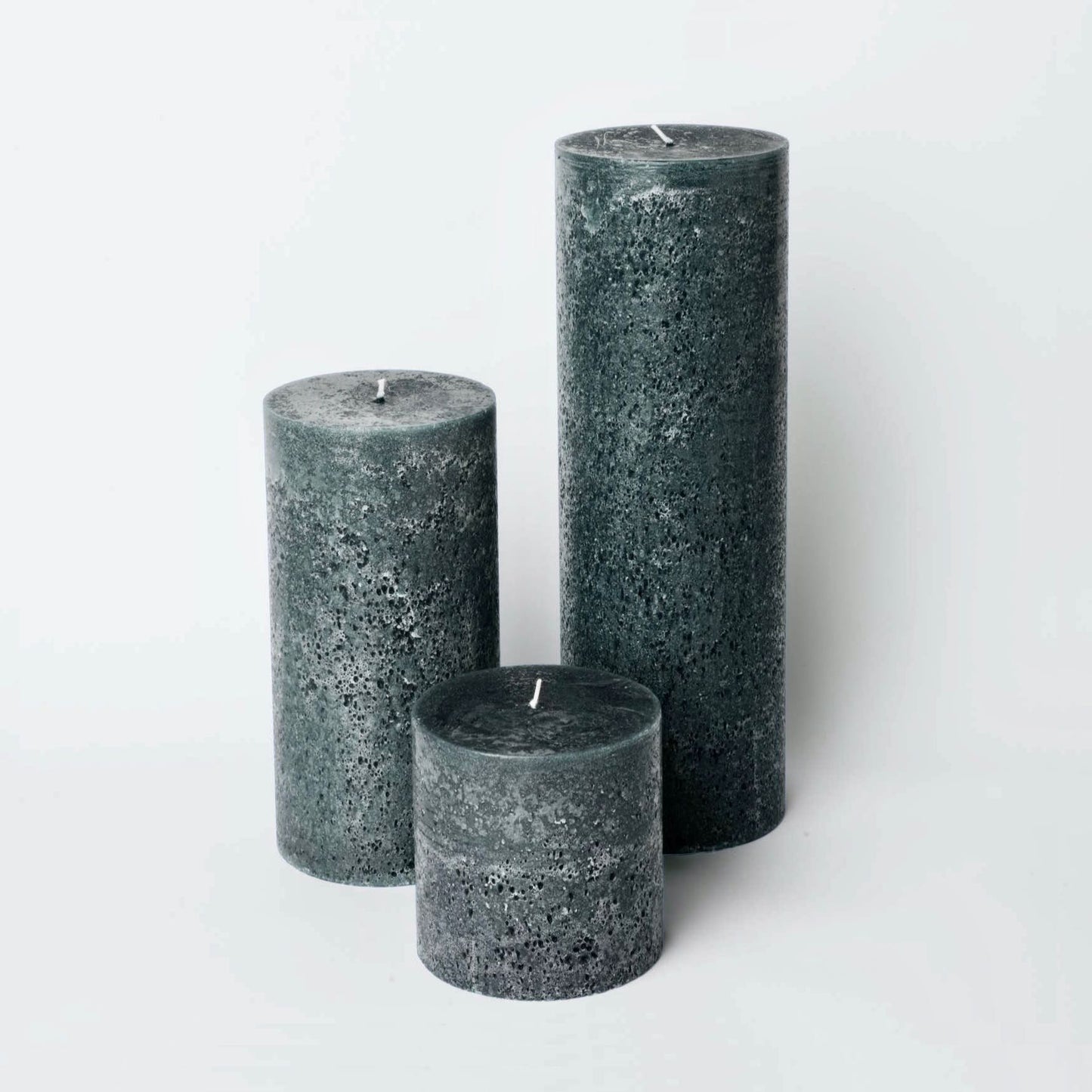 Large grey rustic candles