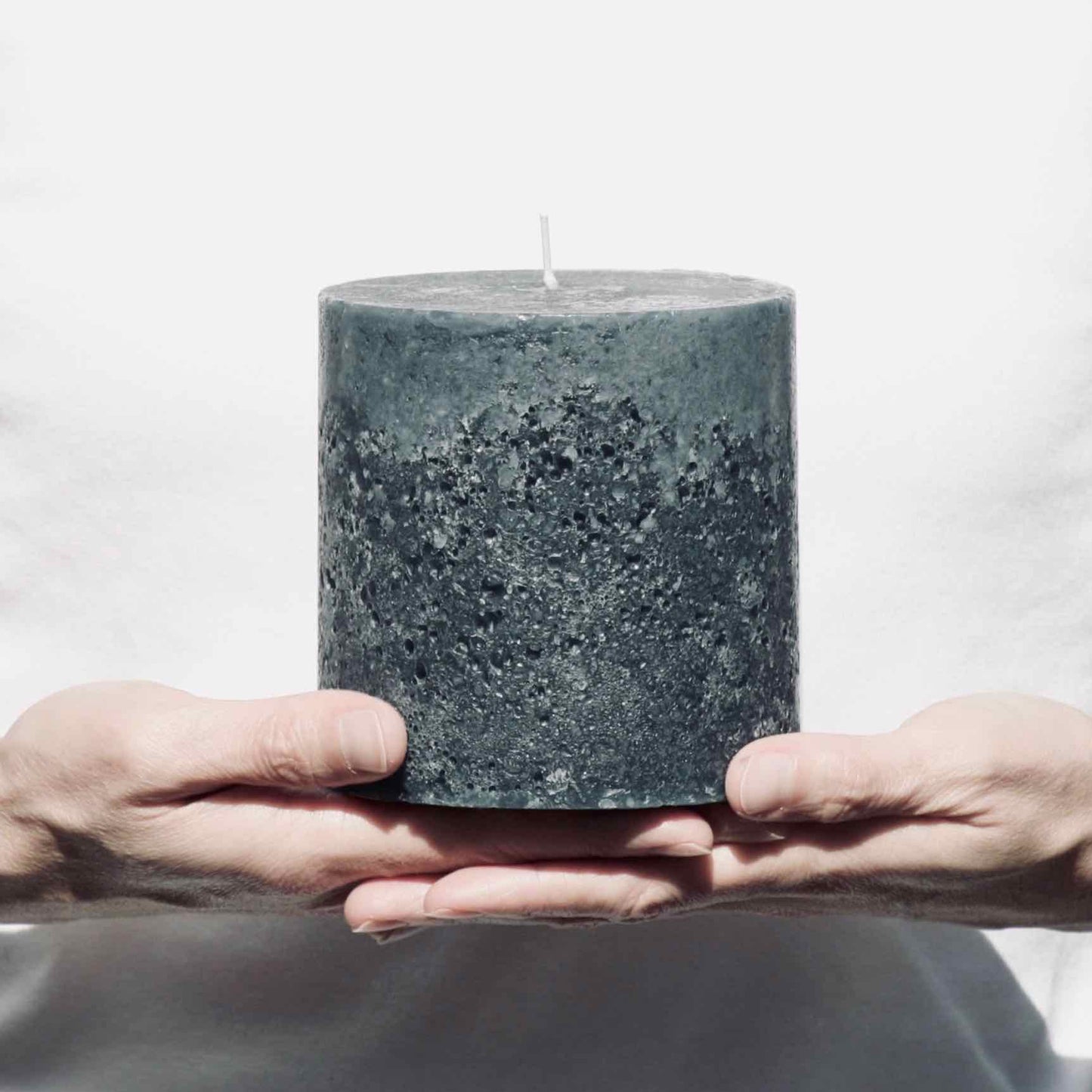 Charcoal textured candle