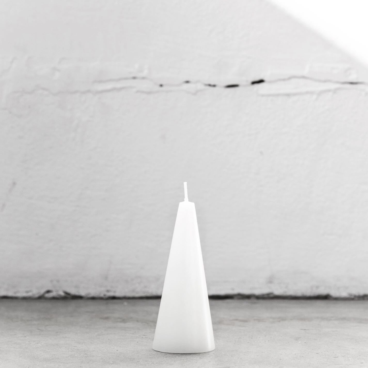 Pure white cone candle