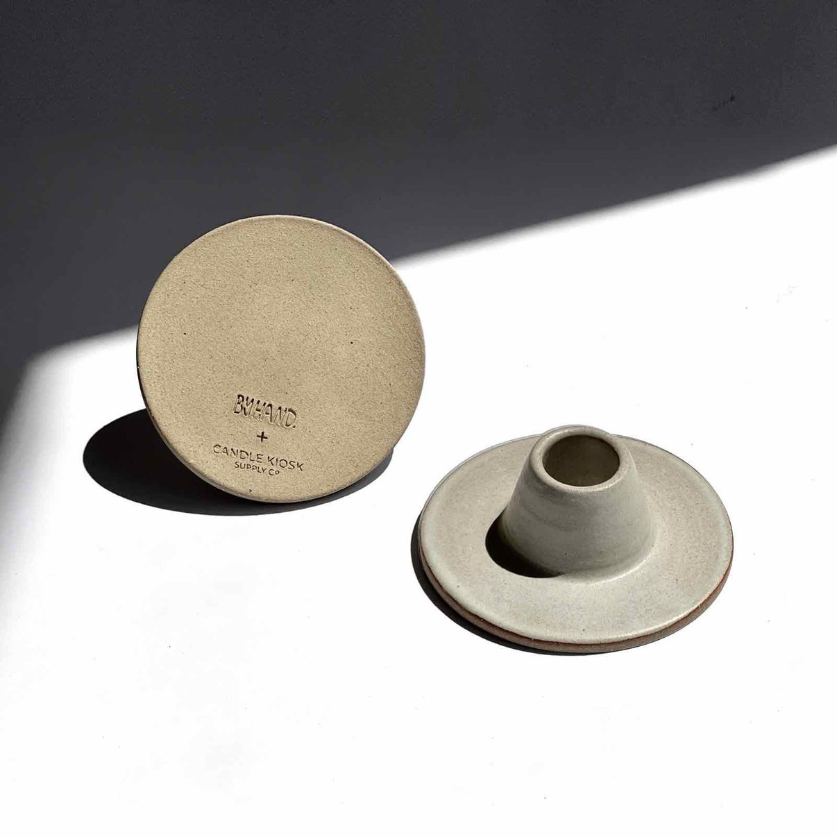 Ceramic taper candle holder White candle holder Candle Kiosk