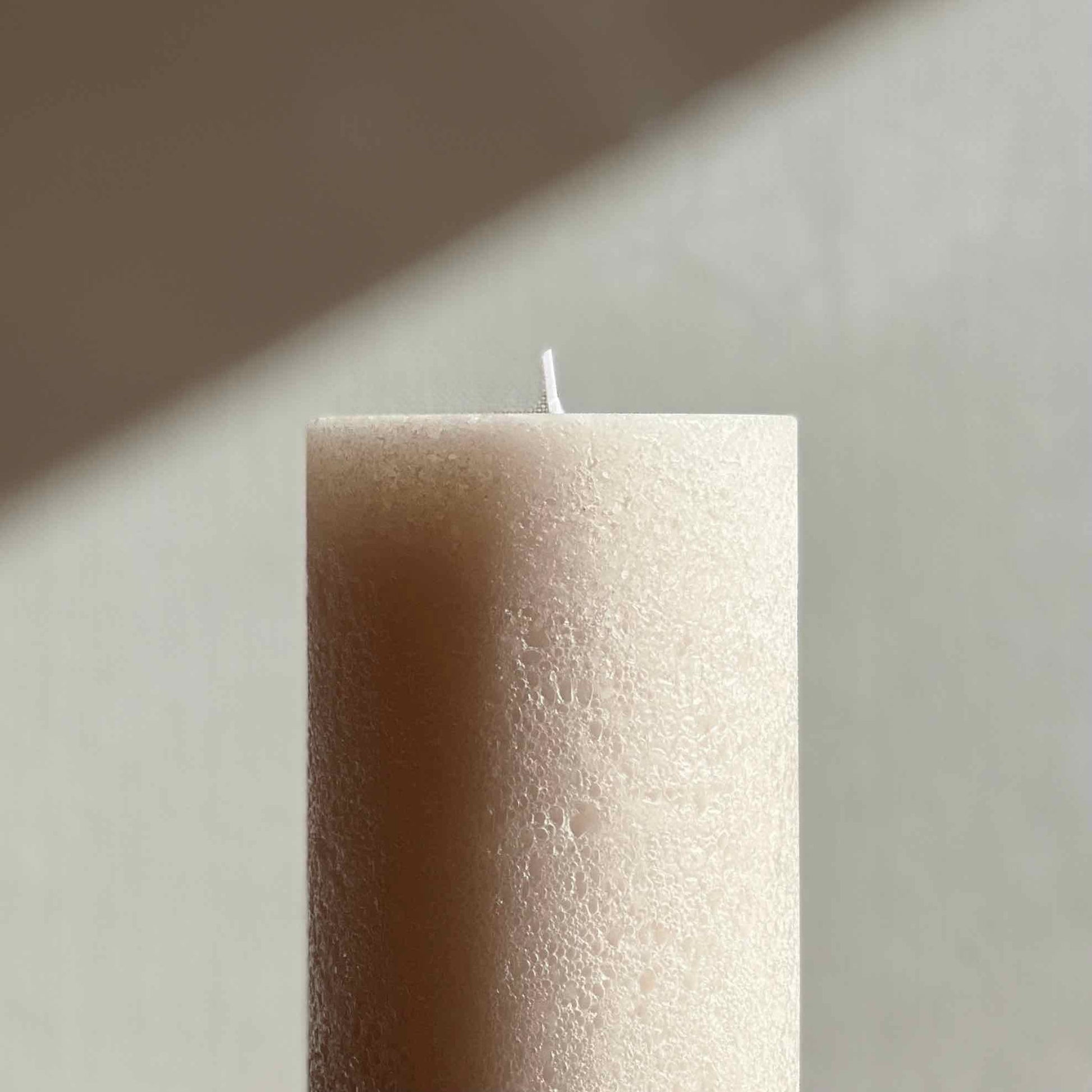 Earthy textured pillar candle