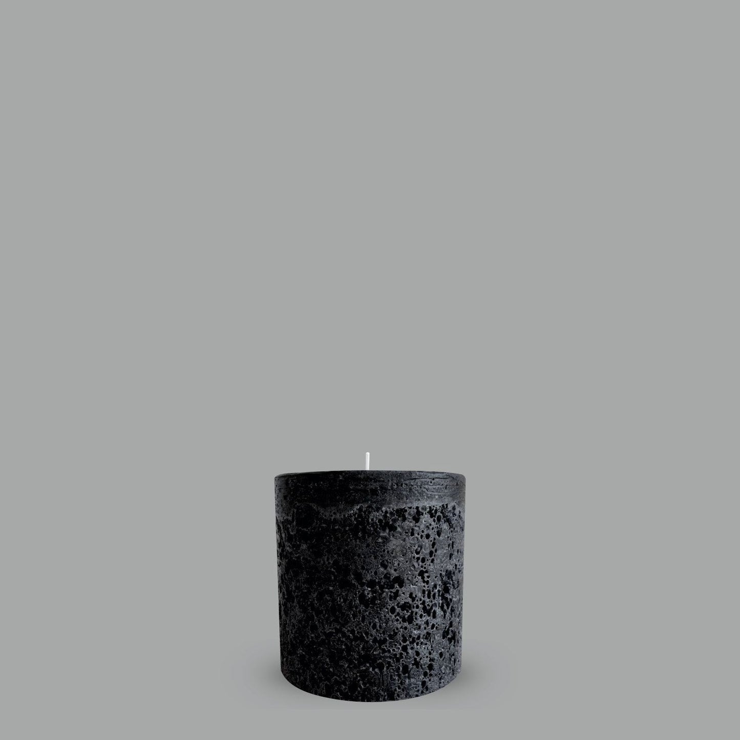 Black Textured Pillar Candle