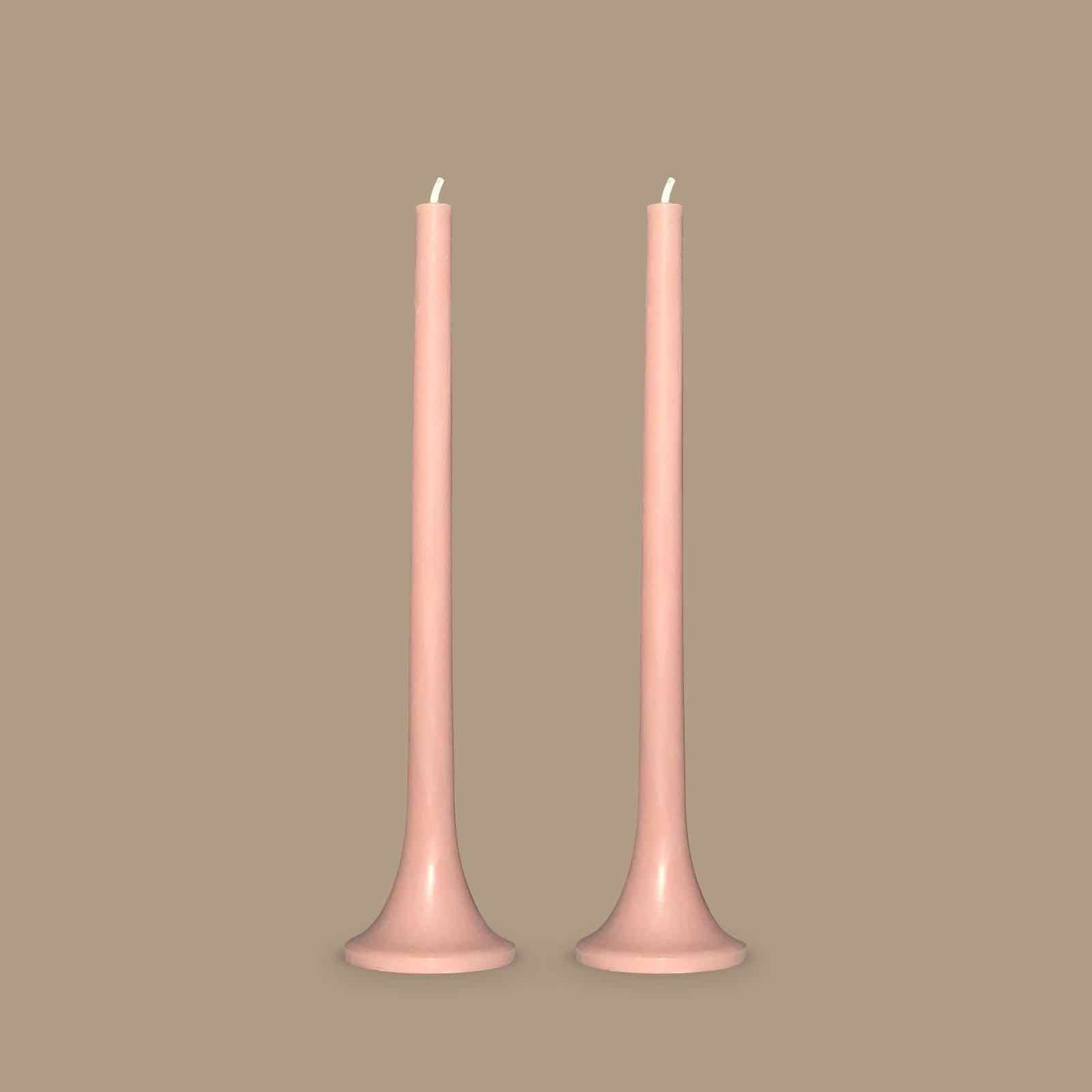 Neutral clay taper candles