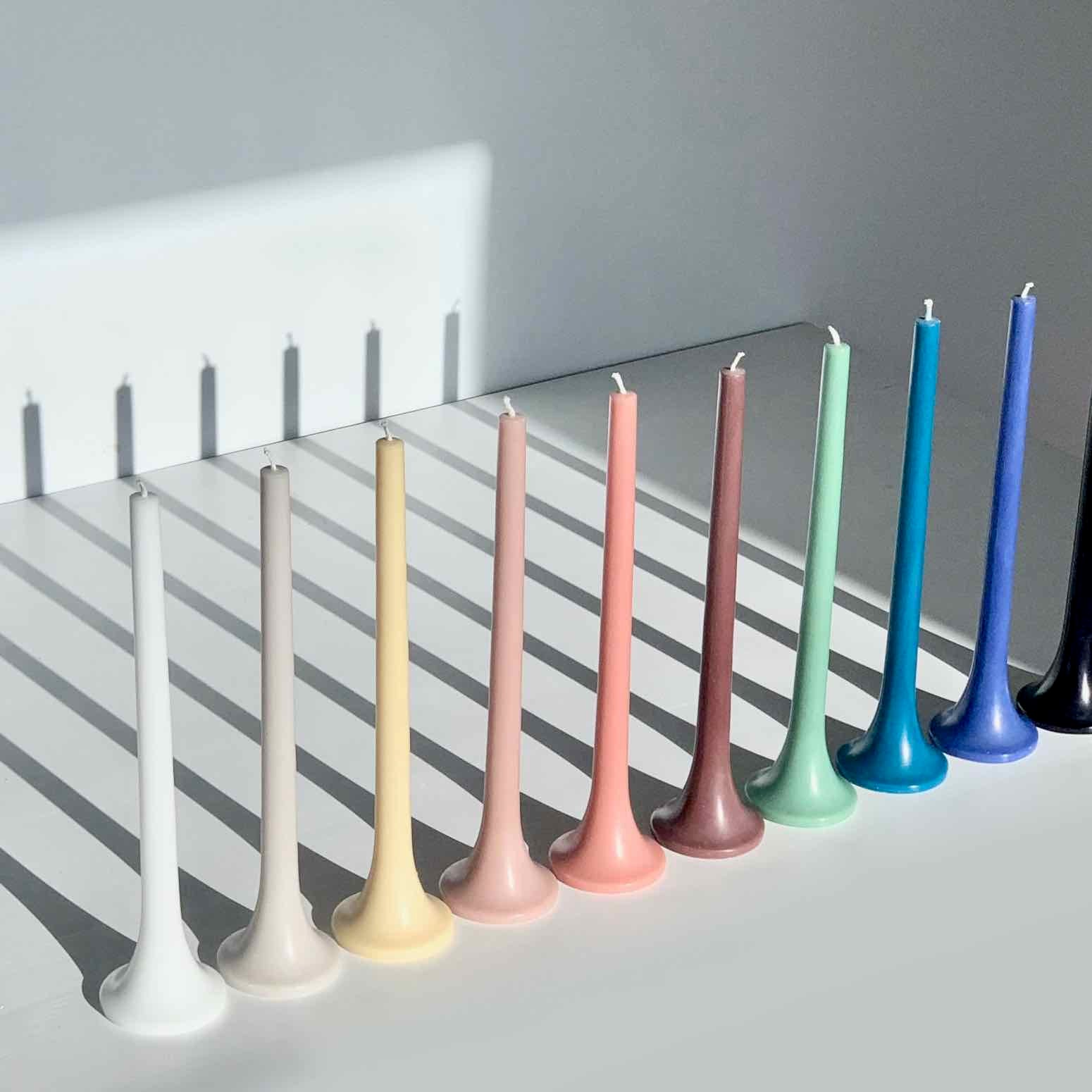 Coloured taper candles