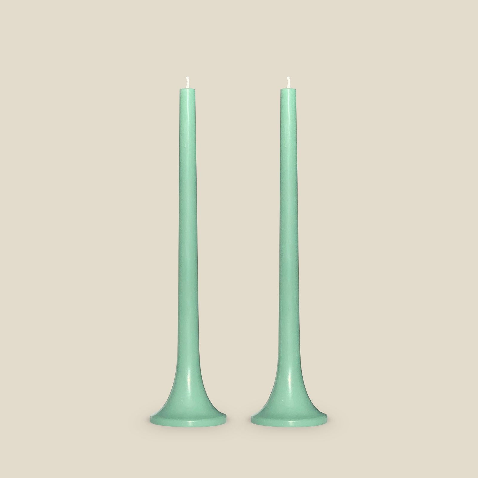 Stylish jade green candlestick