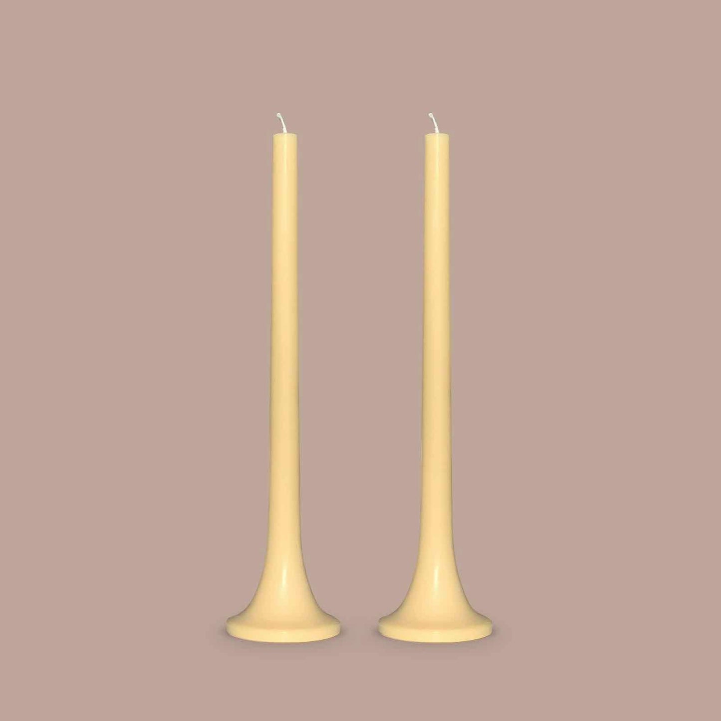 Pale yellow dinner candles