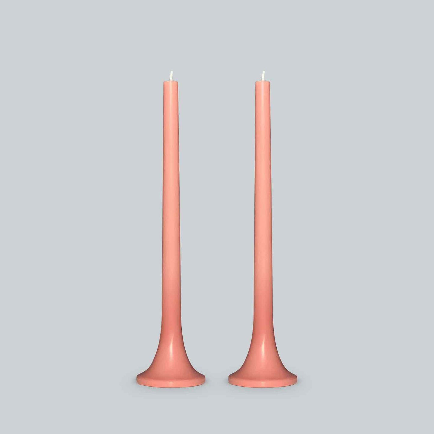 Peachy pink taper candles