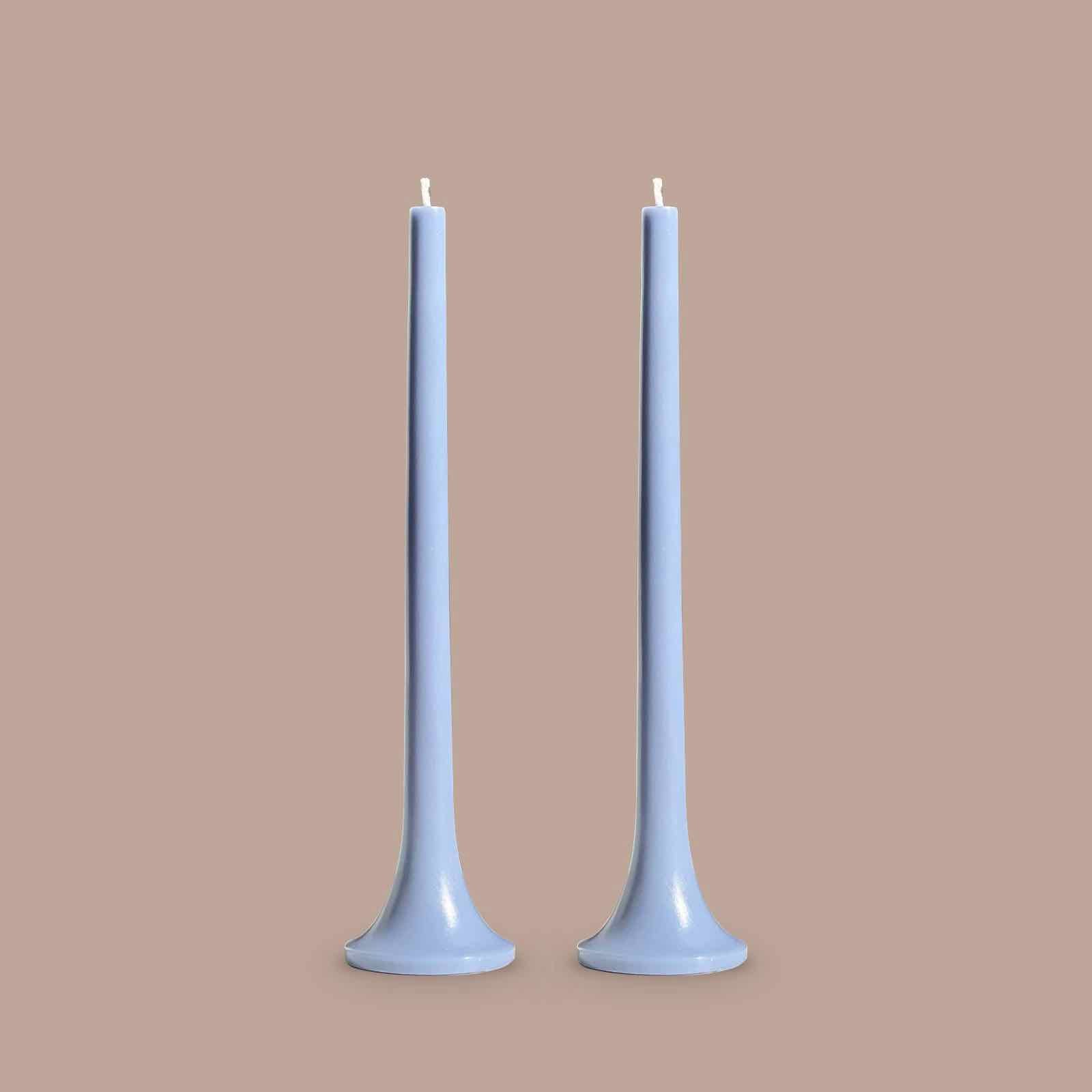 Sky blue taper candle