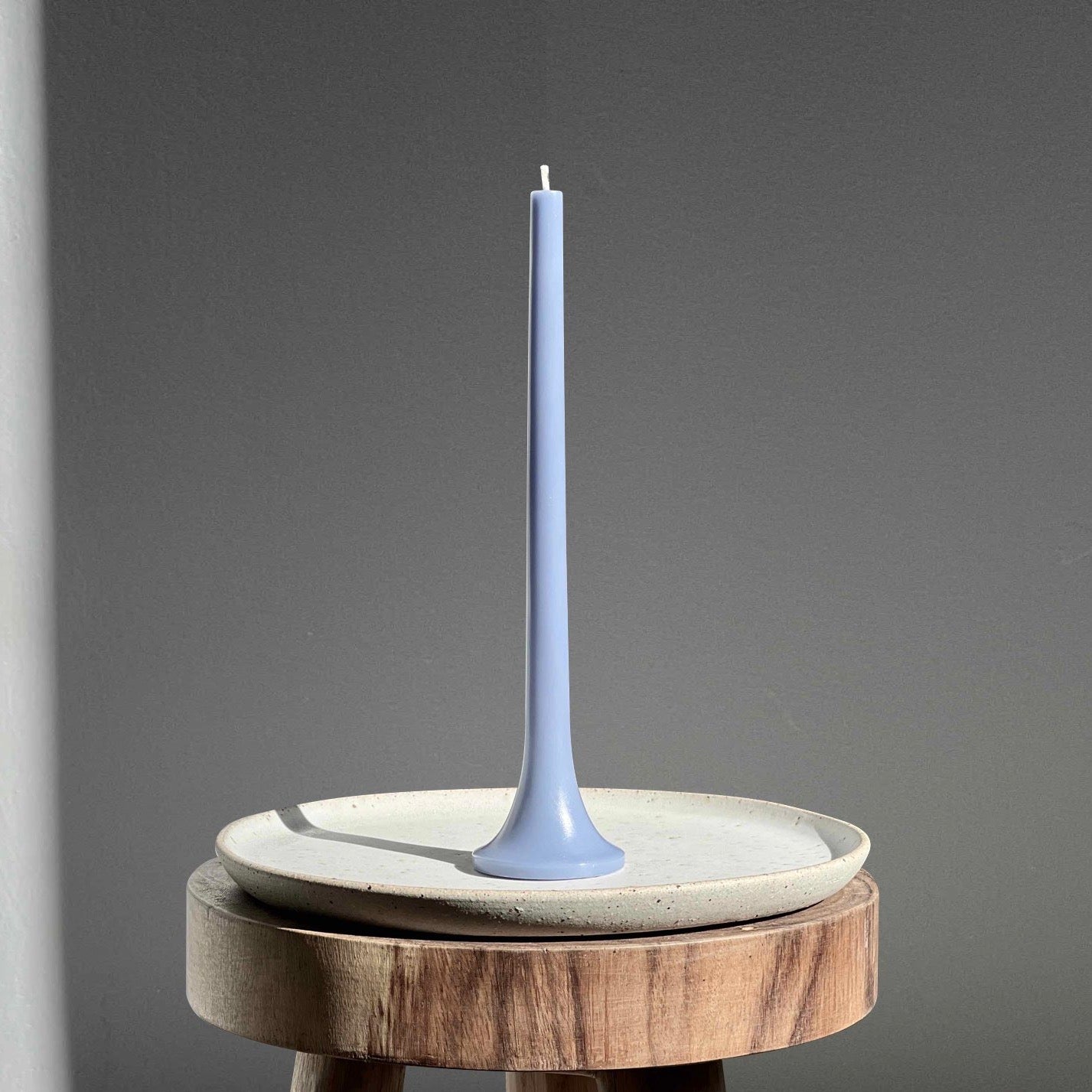 Tall blue dinner candle