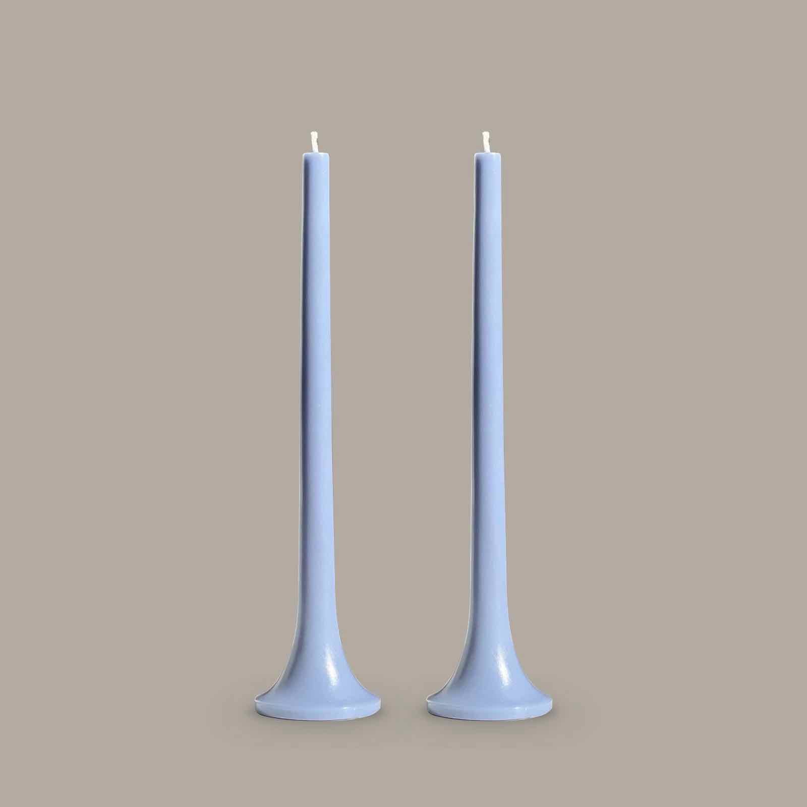 True blue taper candles