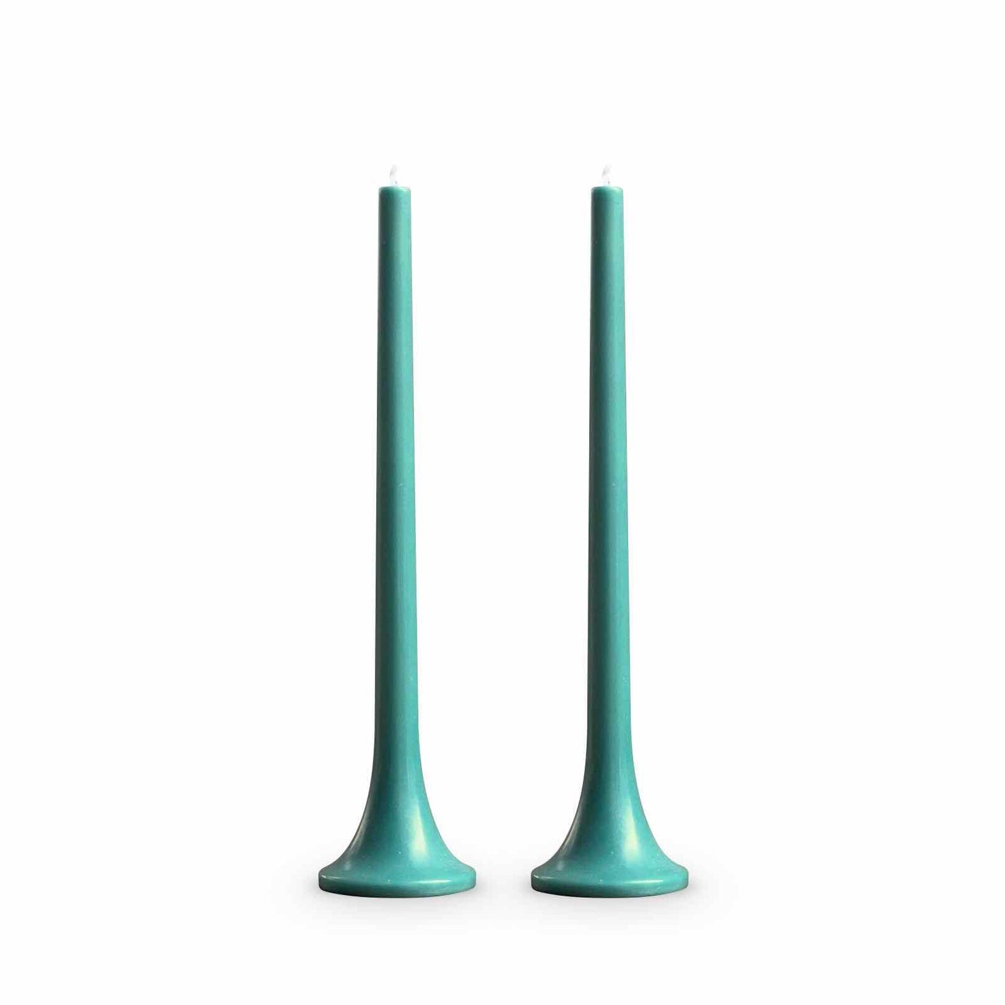 Modern teal green taper candle