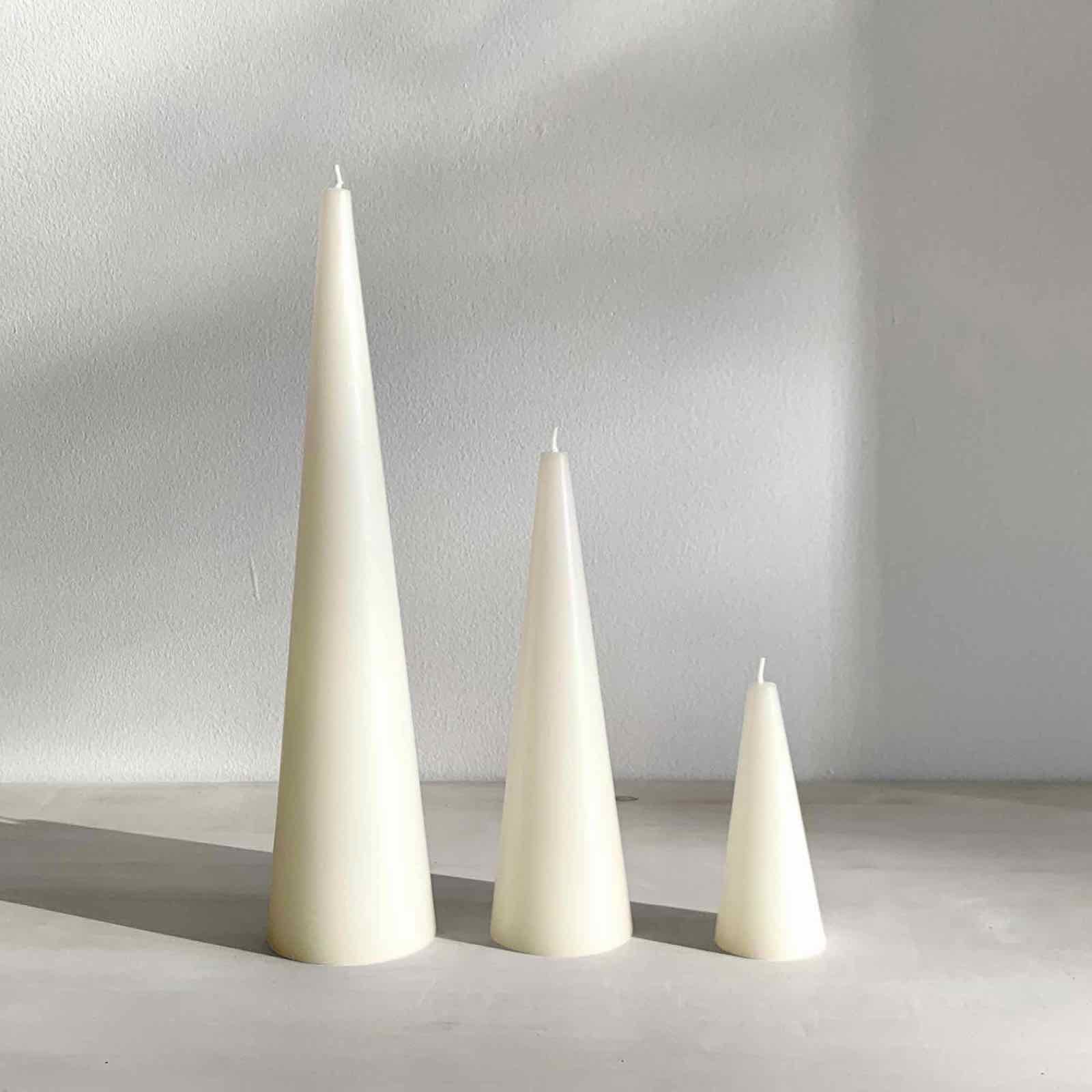 Warm white cone candles